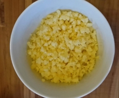 Pizza-Käsebrot mit Schinkenwürfeln