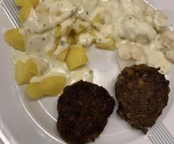 Kartoffeln und Blumenkohl mit Käsesoße