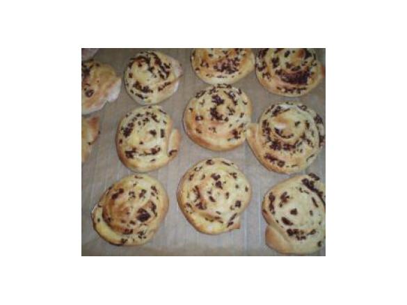 Puddingschnecken mit Frischkäse und Schokolade