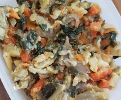 Mangold Gemüse mit Karotten und Pastinaken