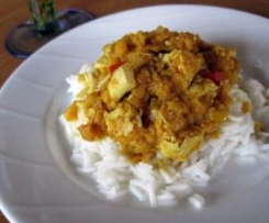 Variation von Hähnchencurry Madras
