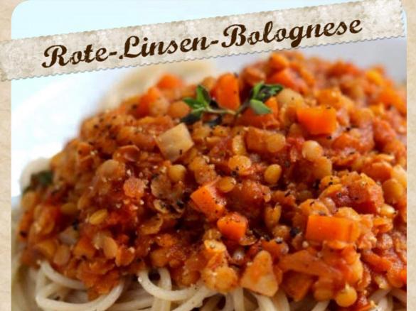 Rote-Linsen-Bolognese VEGAN