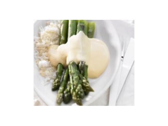 Spargel mit Basmatireis an Zabaglione