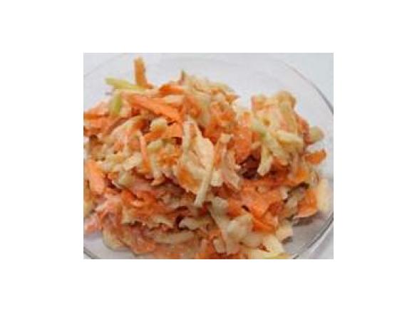 Möhrensalat mit körnigem Fischkäse