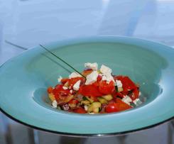 Lauwarmer  Zucchini-Paprika-Salat