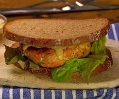 Lachsburger mit Sweet-Chili-Mayonnaise