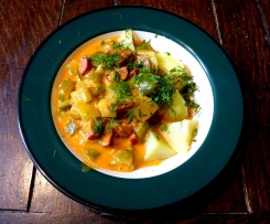 Schmorgurken mit Cabanossi