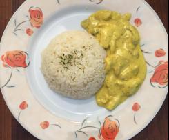 Hähnchengeschnetzeltes mit Champignons und Churrysauce