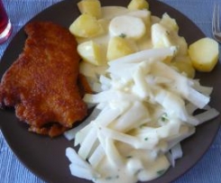 Kohlrabigemüse mit Kartoffeln und heller Soße