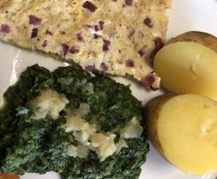 Spinat mit Eiern und Kartoffeln