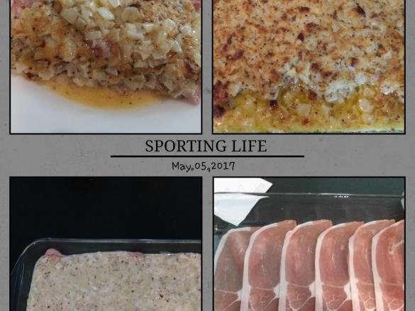 Überbackene Schnitzel mit Zwiebel-Senf-Kruste