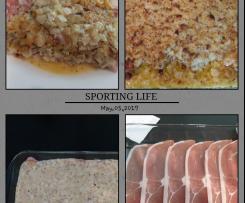 Überbackene Schnitzel mit Zwiebel-Senf-Kruste