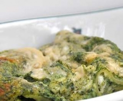 Lasagne vegetarisch mit Spinat/Mozzarella (ohne Tomaten)