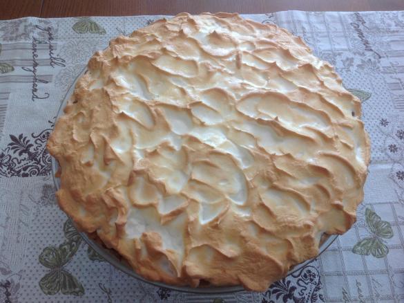 Rhabarber-Baiser-Kuchen mit Quarkfüllung