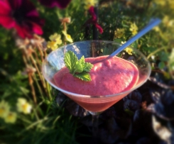 Erdbeer Bananen Eis mit Zitronenmeliss