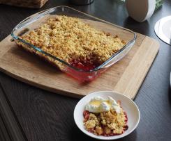 Rhabarber-Himbeer-Crumble