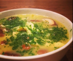 Tortelloni in Kokosbrühe