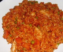 Tomatenreis mit Hühnchenstreifen