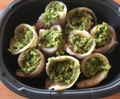 Feldsalat-Pesto ideal als Kruste für Fischfilet