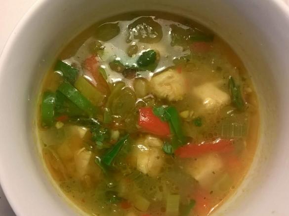 Currysuppe mit Huhn