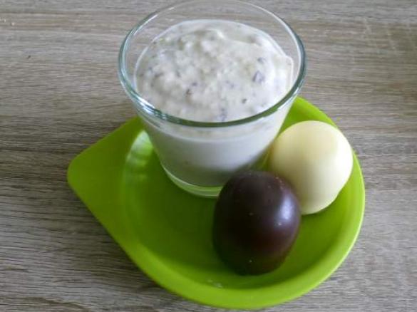 Variation mit Mango von Bananen-Schaumkuss-Creme