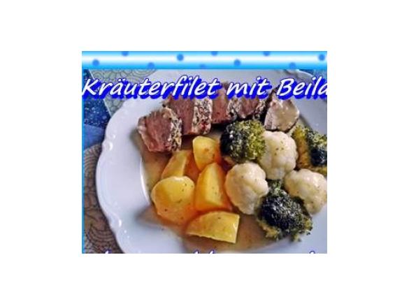 Kräuterfilet mit Beilagen