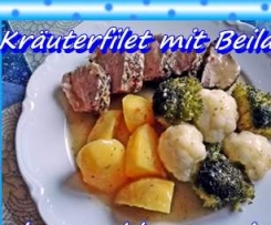 Kräuterfilet mit Beilagen