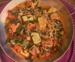 Palak Paneer, indischer Käse mit Spinat