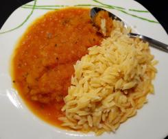 Kürbis - Bolognese mit Reisnudeln (Kritharaki)