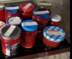 Erdbeermarmelade mit dunkler Schokolade