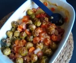 Rosenkohlauflauf mit Cabanossi