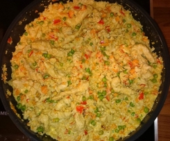 Low Carb "Reis"- Pfanne mit Putengeschnetzelten