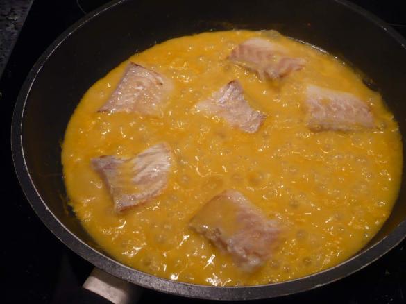 Pastinaken Creme Suppe NEU: mit gebratenem Kabeljau (2 Port)