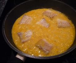 Pastinaken Creme Suppe NEU: mit gebratenem Kabeljau (2 Port)