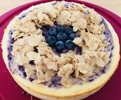 Heidelbeerkäsekuchen mit Mandelkrokant