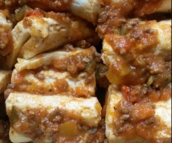 Faltenbrot mit Bolognese - glutenfrei