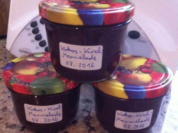 Kirsch-Kokosmilch-Marmelade