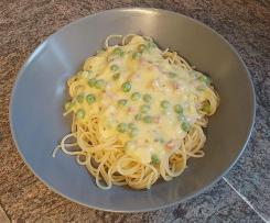 Spaghetti - Erbsen - Carbonara - One Pot