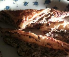 Blätterteig mit Oliven Schafskäse Creme