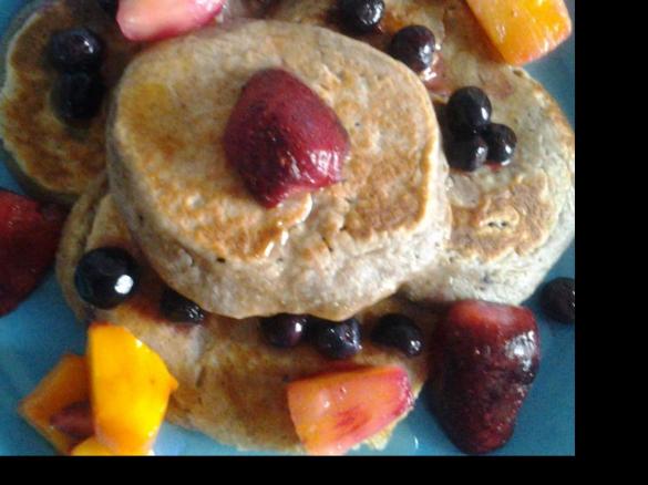 vegane Vollkorn Bananen Pancakes